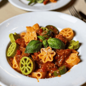 Pasta in a Tomato & Red Pepper Sauce, Parmesan optional