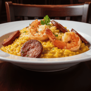 King Prawn & Chorizo Risotto.